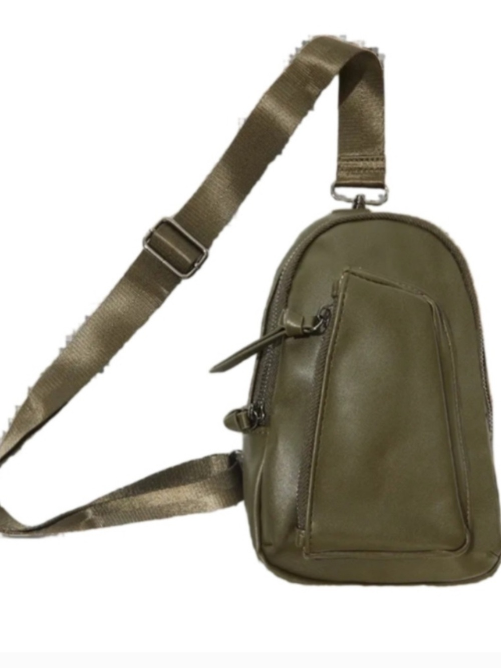 Summer & Rose Dark Olive Green Crossbody Sling Bag Multi-Pocket Adjustable Strap